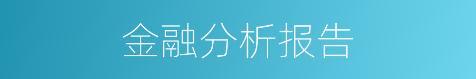 金融分析报告的同义词