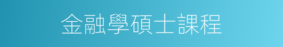 金融學碩士課程的同義詞