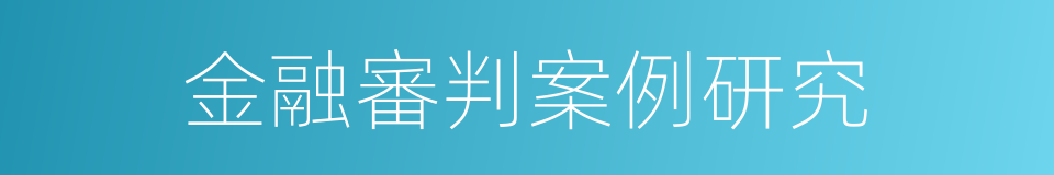 金融審判案例研究的同義詞