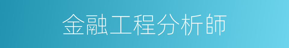 金融工程分析師的同義詞