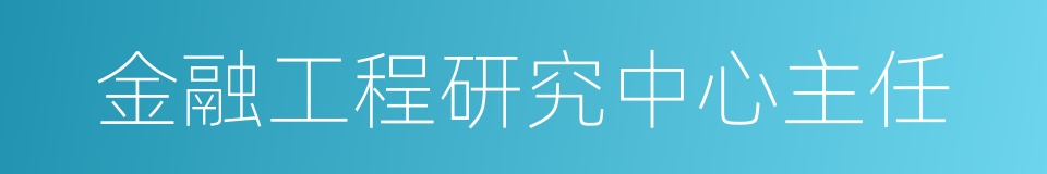 金融工程研究中心主任的同义词