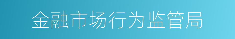 金融市场行为监管局的同义词