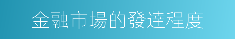 金融市場的發達程度的同義詞