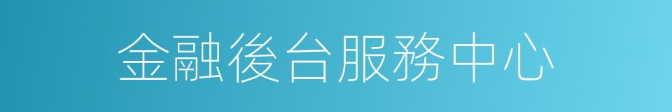 金融後台服務中心的同義詞