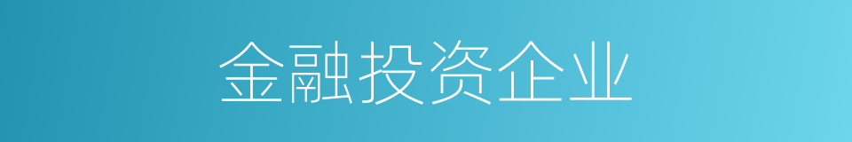 金融投资企业的同义词