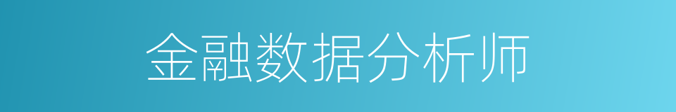 金融数据分析师的同义词