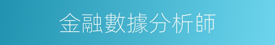 金融數據分析師的同義詞