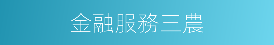 金融服務三農的同義詞