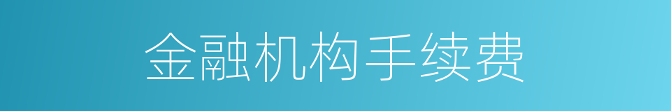 金融机构手续费的同义词