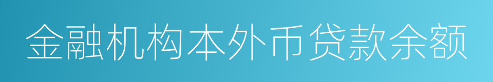 金融机构本外币贷款余额的同义词