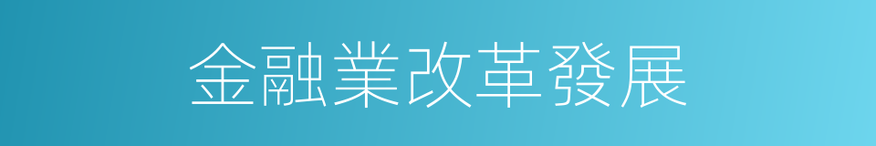 金融業改革發展的同義詞