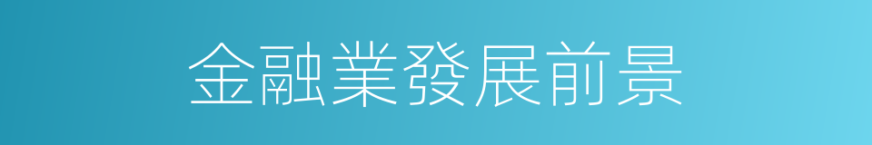 金融業發展前景的同義詞