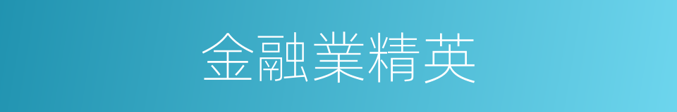 金融業精英的同義詞