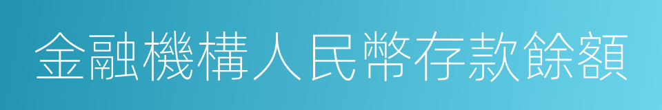 金融機構人民幣存款餘額的同義詞