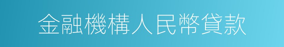 金融機構人民幣貸款的同義詞