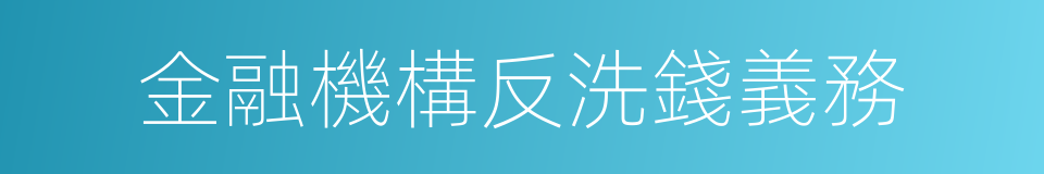 金融機構反洗錢義務的同義詞