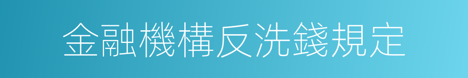 金融機構反洗錢規定的同義詞