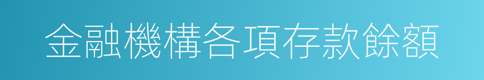 金融機構各項存款餘額的同義詞