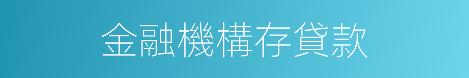 金融機構存貸款的同義詞