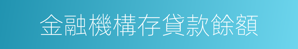 金融機構存貸款餘額的同義詞