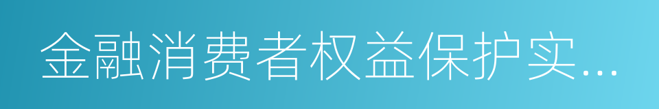 金融消费者权益保护实施办法的同义词