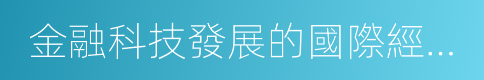 金融科技發展的國際經驗和中國政策取向的同義詞