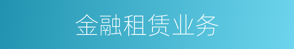 金融租赁业务的同义词