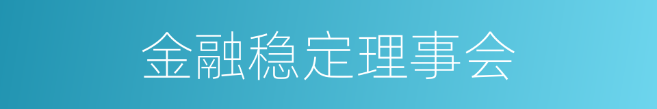 金融稳定理事会的同义词