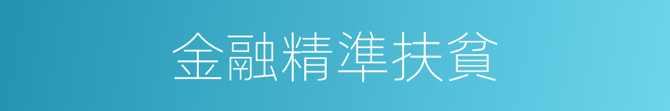 金融精準扶貧的同義詞