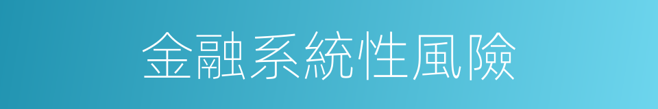 金融系統性風險的同義詞