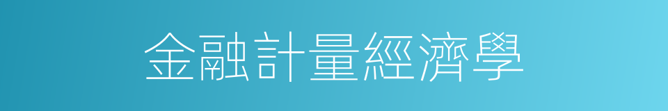 金融計量經濟學的同義詞