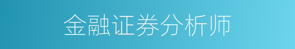 金融证券分析师的同义词