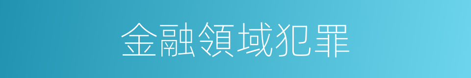 金融領域犯罪的同義詞