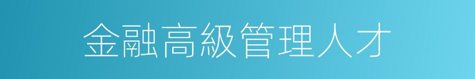 金融高級管理人才的同義詞