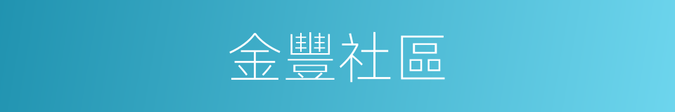 金豐社區的同義詞