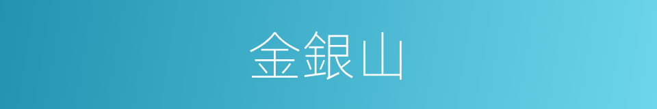 金銀山的意思