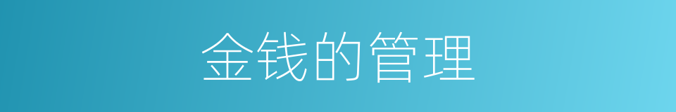 金钱的管理的同义词
