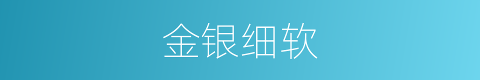 金银细软的意思