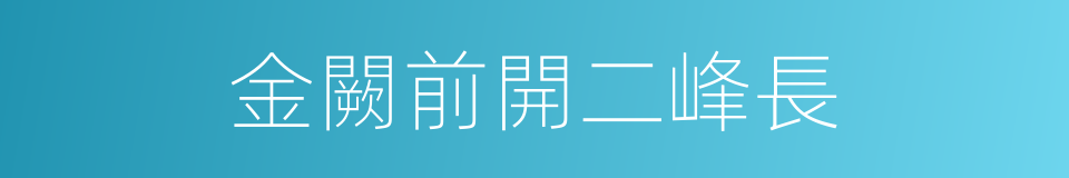 金闕前開二峰長的同義詞