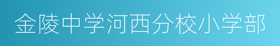 金陵中学河西分校小学部的同义词