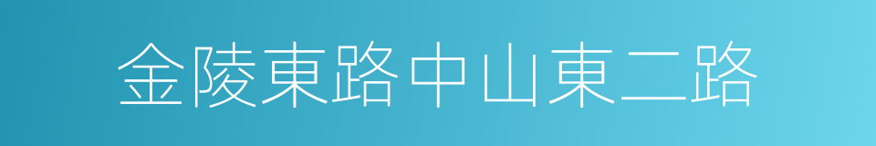 金陵東路中山東二路的同義詞