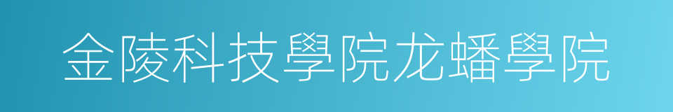 金陵科技學院龙蟠學院的同義詞