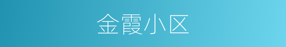 金霞小区的同义词