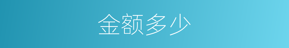 金额多少的同义词
