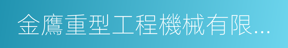 金鷹重型工程機械有限公司的同義詞