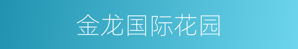 金龙国际花园的同义词