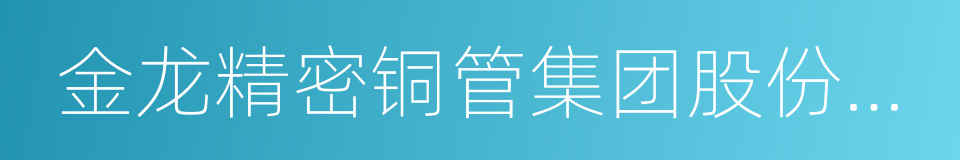 金龙精密铜管集团股份有限公司的同义词