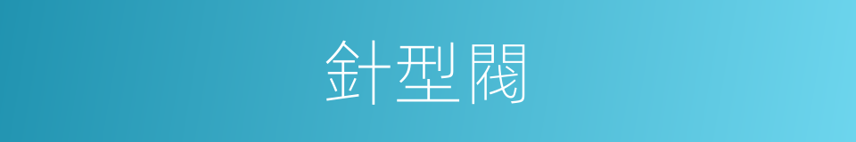 針型閥的同義詞