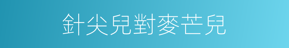 針尖兒對麥芒兒的意思