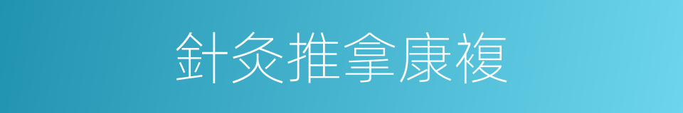 針灸推拿康複的同義詞